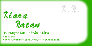 klara natan business card