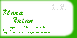 klara natan business card